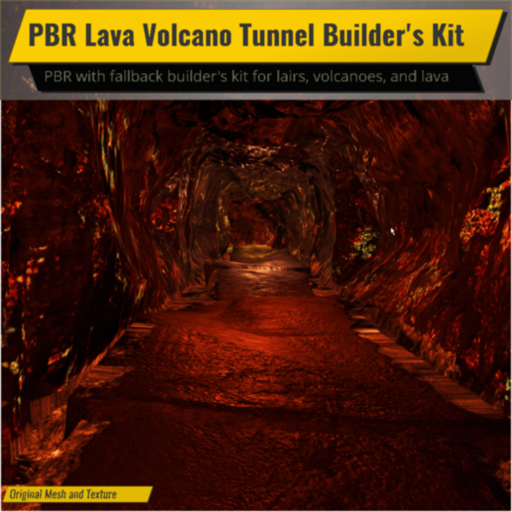 PBR Lava Volcano Tunnel Builder's Kit